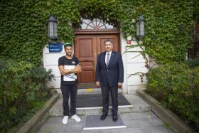 Saype, Boğaziçi Üniversitesi Rektörü Prof.Dr. Mehmet Özkan ile 